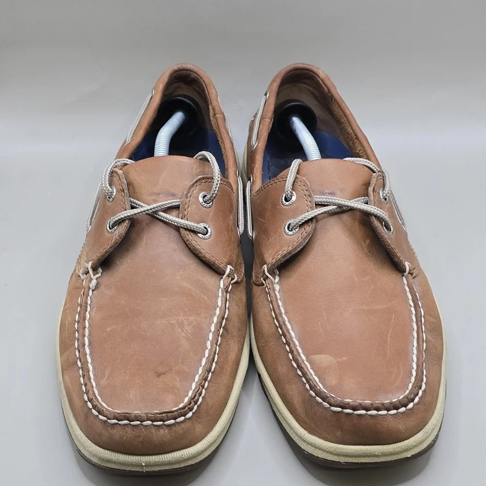 Sperry Top-Sider Intrepid 2 Eye Brown Leather Boat Shoes 0276308 Men Size US‎ 13